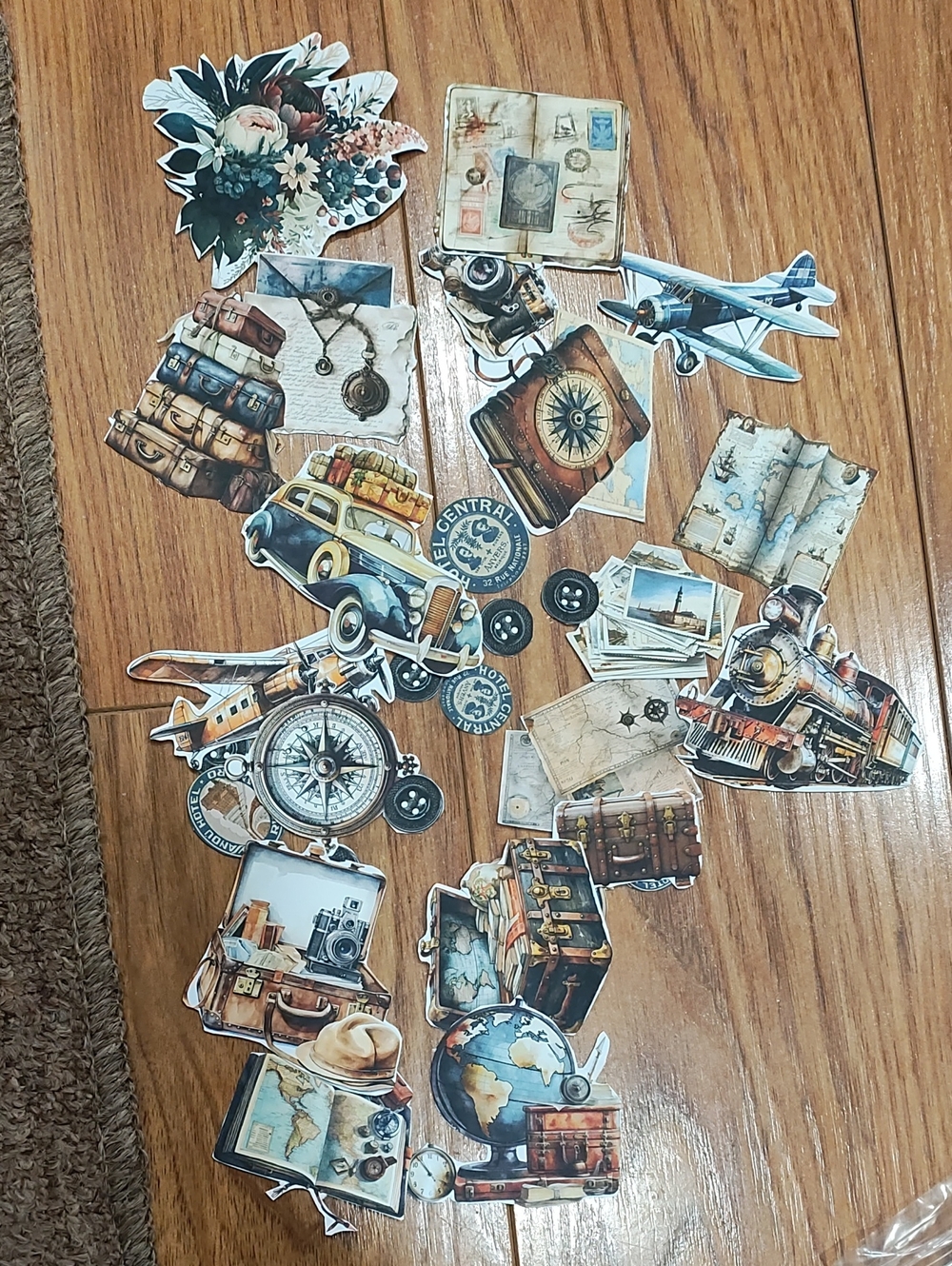 Vintage Travel Cut out Pack - Arts and Crafts